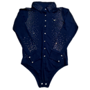 Body Bill Way Azul Escuro Com Pedras