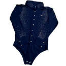 Body Bill Way Azul Escuro Com Pedras