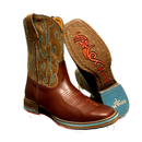 Bota Goyazes Cano Curto Feminina Marrom Com Azul