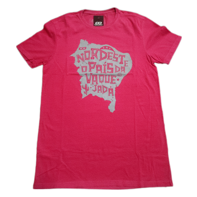 Camiseta Ombro A Ombro Masculina Rosa Com Estampa