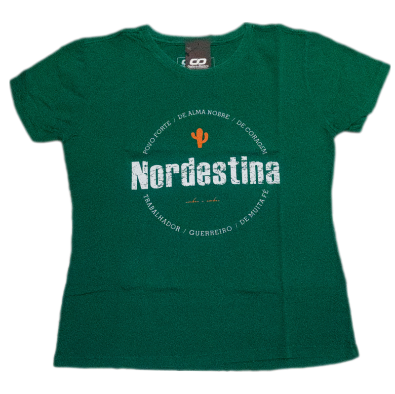 Camiseta Ombro A Ombro Verde Feminina Com Estampa