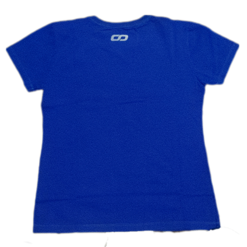 Camiseta Ombro A Ombro Azul Feminina Com Estampa