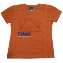 Camiseta Ombro A Ombro Laranja Feminina Com Estampa