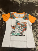 T shirt ox branca flor do texas